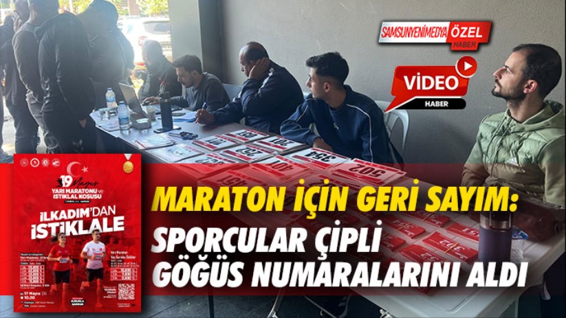 Maraton için geri sayım: Sporcular çipli göğüs numaralarını aldı