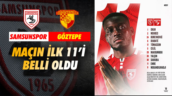 Samsunspor'un Göztepe Maçı İlk 11'i Belli Oldu