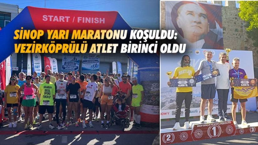 Sinop'ta ilk defa yarı maraton koşuldu: Vezirköprülü atlet yine birinci
