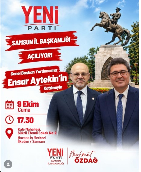 Özdağ'ın Ev Sahipliğinde Yeni Parti Samsun İl Başkanlığı Açılıyor